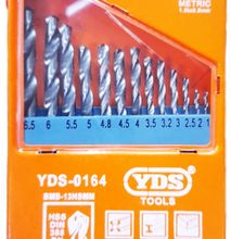 YDS 13PC Hss Twist Drill Bit Set 1-6.5Mm Tool Metal Alu Wood
